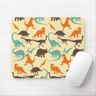 Dinosaur Pattern Silhouette Mouse Mat