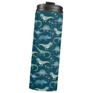 Dinosaur Pattern Teal Green Thermal Tumbler