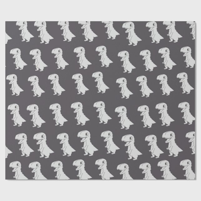 Dinosaur Pattern Wrapping Paper (Flat)