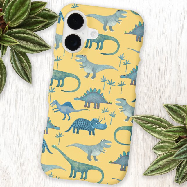 Dinosaur Pattern Yellow (Fun dinosaur pattern yellow cell phone case)