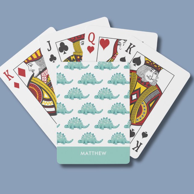 Dinosaur Patternn stegosaurus Playing Cards (Dinosaur pattern personalized playing cards)