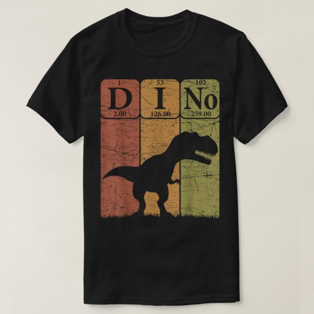Dinosaur Periodic Table Elements T Rex Dino Paleon T-Shirt (Design Front)