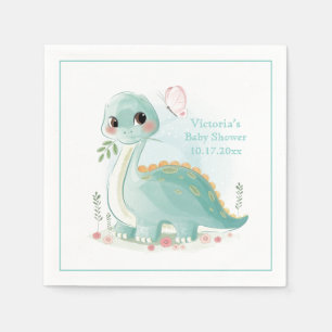Dinosaur Personalised Baby Shower Napkin