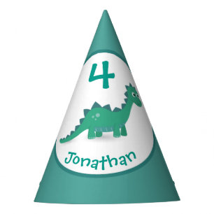 Dinosaur personalised birthday party hat