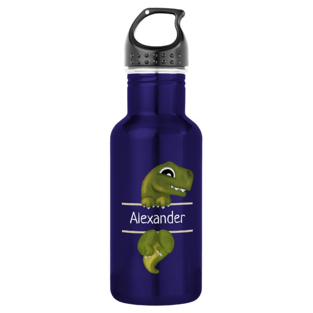 Dinosaur Personalised Cute Kids 532 Ml Water Bottle (Front)