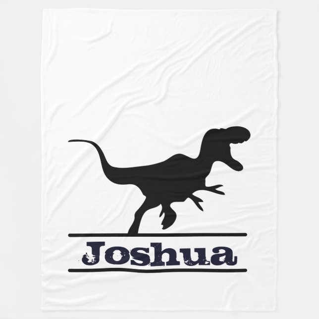 Dinosaur Personalised Name Fleece Blanket (Front)
