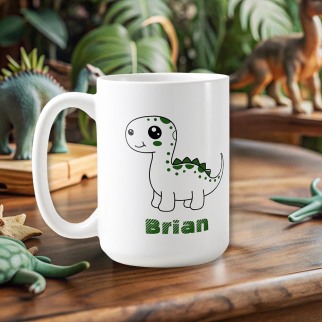 Dinosaur Personalised Name Funny cute   Coffee Mug (Creator Uploaded)
