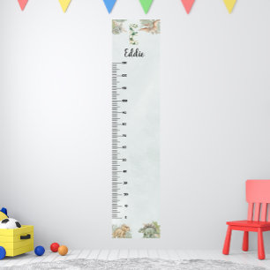 Dinosaur Personalised Name Monogram E Growth Chart