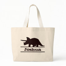 Dinosaur Personalised Name Triceratops Tote Bag