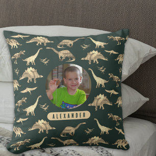Dinosaur Personalized Boys Photo and Name Cushion