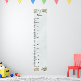 Dinosaur Personalized Name Monogram V Growth Chart