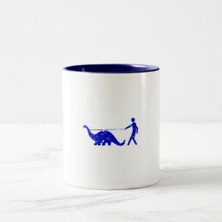 DINOSAUR PET WALKER LEASH Two-Tone COFFEE MUG