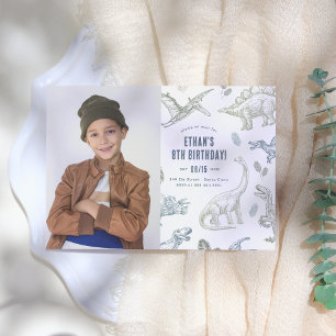 Dinosaur Photo Birthday Party Invitation
