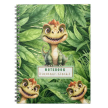 Dinosaur Photo Spiral Notebook With Custom Name