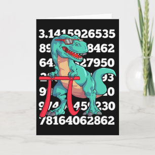Dinosaur Pi Day T Rex Funny Math 3.14 Teacher Stud Card