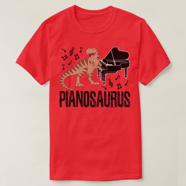 Dinosaur Piano Pianosaurus  T-Shirt (Design Front)