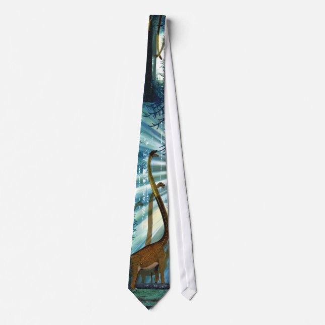 Dinosaur Pictorial Tie Omeisaurus Gregory Paul (Front)