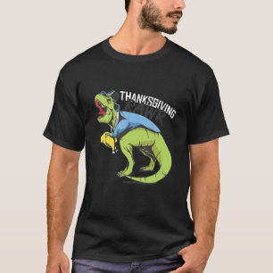 Dinosaur Pilgrim And A Turkey THANKSGIVING RAWR T-Shirt