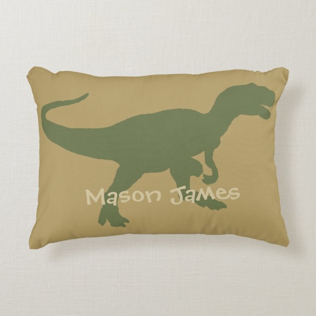 Dinosaur Pillow T-Rex Silhouette Camo Dino (Front)