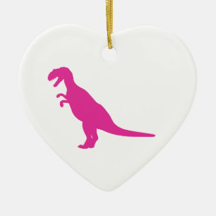Dinosaur Pink Ceramic Tree Decoration