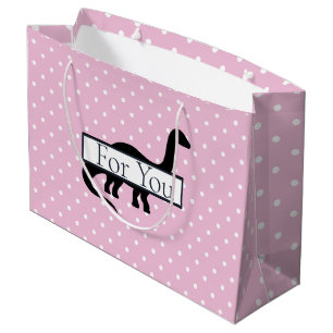 Dinosaur Pink Poker Pattern Large Gift Bag
