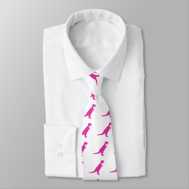 Dinosaur Pink Tie (Tied)