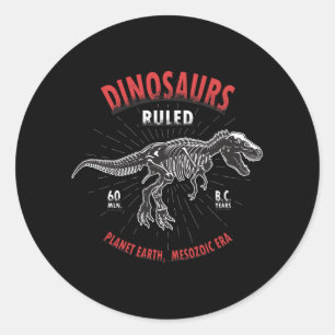 Dinosaur Planet Earth Mesozoic Era   Dinosaur Classic Round Sticker