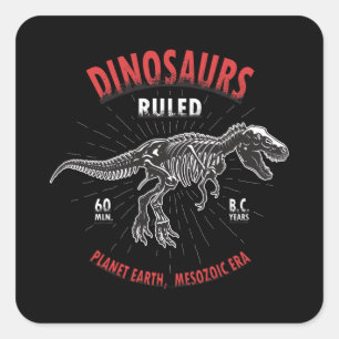 Dinosaur Planet Earth Mesozoic Era   Dinosaur Square Sticker