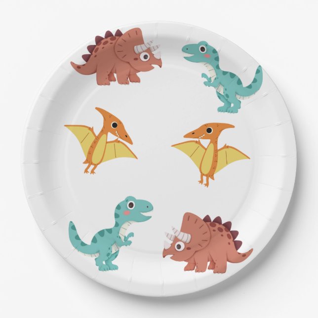 dinosaur plate perfect for kids birthdays (Front)