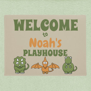 Dinosaur Playhouse Welcome Doormat