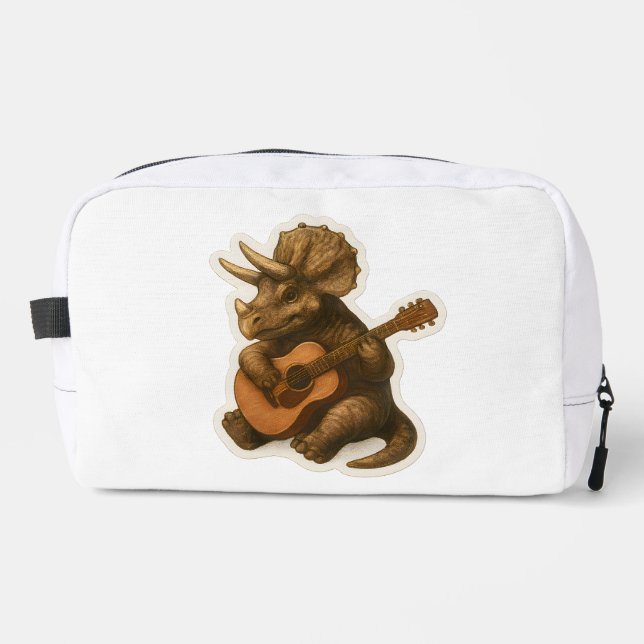 Dinosaur Playing Guitar Dopp Kit (Front)
