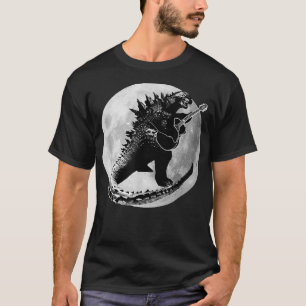 Dinosaur Playing Guitar Electric Acoustic Led Rock T-Shirt