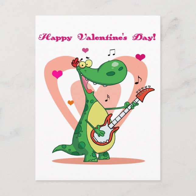 Dinosaur Playing Guitar Postcard (Front)