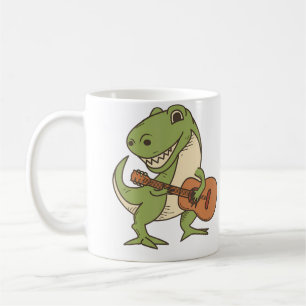 Dinosaur Playing Guitar Shirt Cool Dino Music Lov Coffee Mug