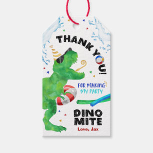 Dinosaur Pool Party Birthday Favour Tags