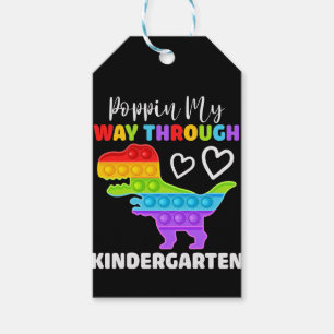 Dinosaur Poppin My Way Through Kindergarten Gift Tags