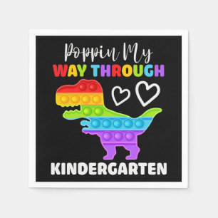 Dinosaur Poppin My Way Through Kindergarten Napkin