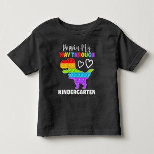 Dinosaur Poppin My Way Through Kindergarten Toddler T-Shirt