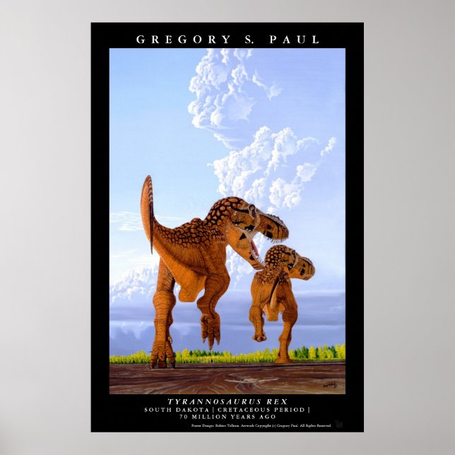 Dinosaur Poster Tyrannosaurus T rex Greg Paul (Front)