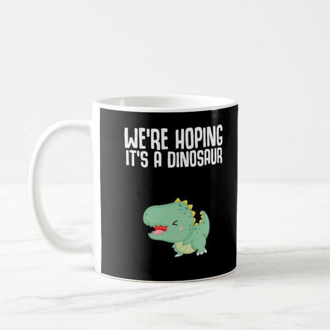 Dinosaur Pregnancy Announcement Dino Joke Coffee Mug (Left)