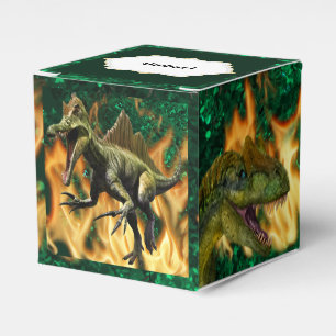 Dinosaur prehistoric jungle fire flames boys name favour box