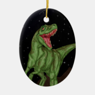 Dinosaur - Prehistoric Night Ceramic Tree Decoration