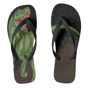 Dinosaur - Prehistoric Night Flip Flops