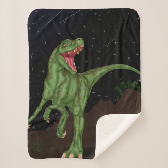 Dinosaur - Prehistoric Night Sherpa Blanket (Front)