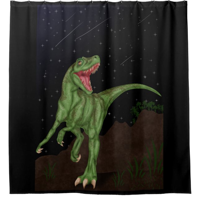 Dinosaur - Prehistoric Night Shower Curtain (Front)