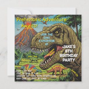 Dinosaur Prehistoric Party Invitation