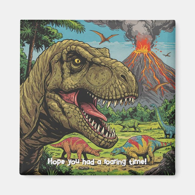 Dinosaur Prehistoric Party Magnet (Front)