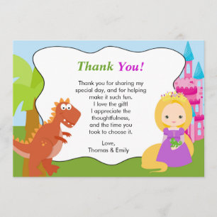 Dinosaur Princess Thank You Card