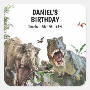 Dinosaur Printable birthday party, Dino Party Square Sticker