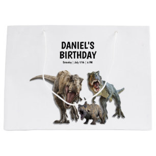 Dinosaur Printable birthday party, T rex Birthday Large Gift Bag